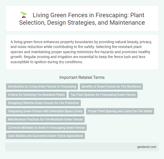 Living Green Fences in Firescaping: Plant Selection, Design Strategies, and Maintenance