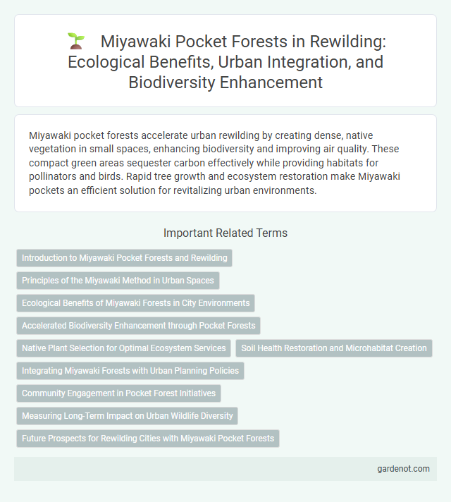 Miyawaki Pocket Forests in Rewilding: Ecological Benefits, Urban Integration, and Biodiversity Enhancement