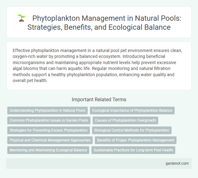 Phytoplankton Management in Natural Pools: Strategies, Benefits, and Ecological Balance