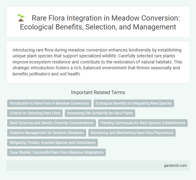 Rare Flora Integration in Meadow Conversion: Ecological Benefits, Selection, and Management