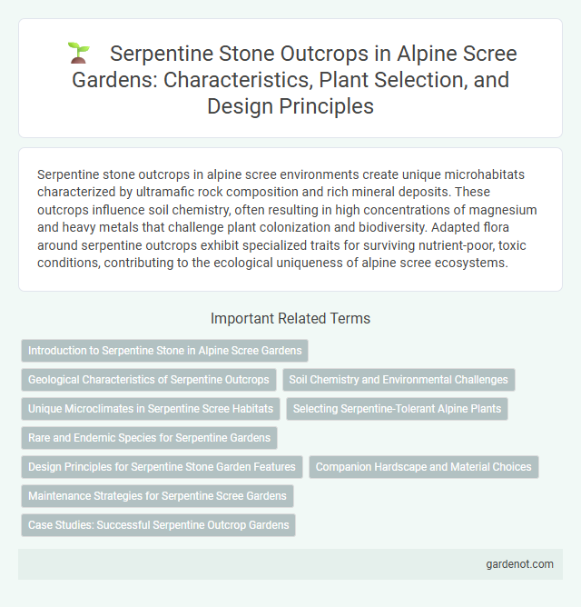 Serpentine Stone Outcrops in Alpine Scree Gardens: Characteristics, Plant Selection, and Design Principles
