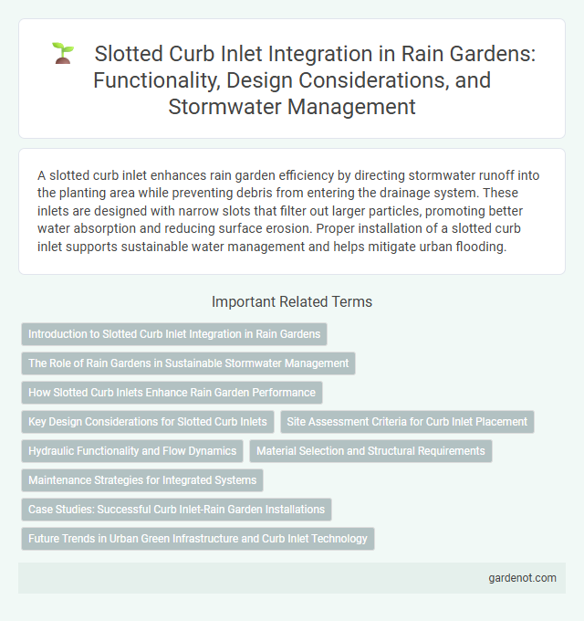 Slotted Curb Inlet Integration in Rain Gardens: Functionality, Design Considerations, and Stormwater Management