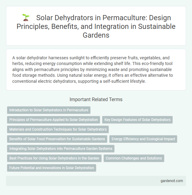 Solar Dehydrators in Permaculture: Design Principles, Benefits, and Integration in Sustainable Gardens