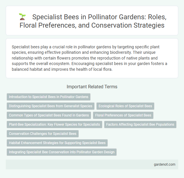 Specialist Bees in Pollinator Gardens: Roles, Floral Preferences, and Conservation Strategies