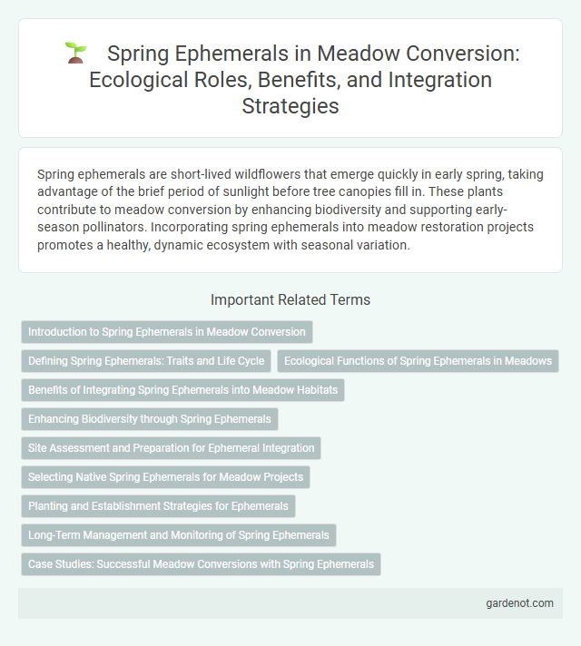 Spring Ephemerals in Meadow Conversion: Ecological Roles, Benefits, and Integration Strategies