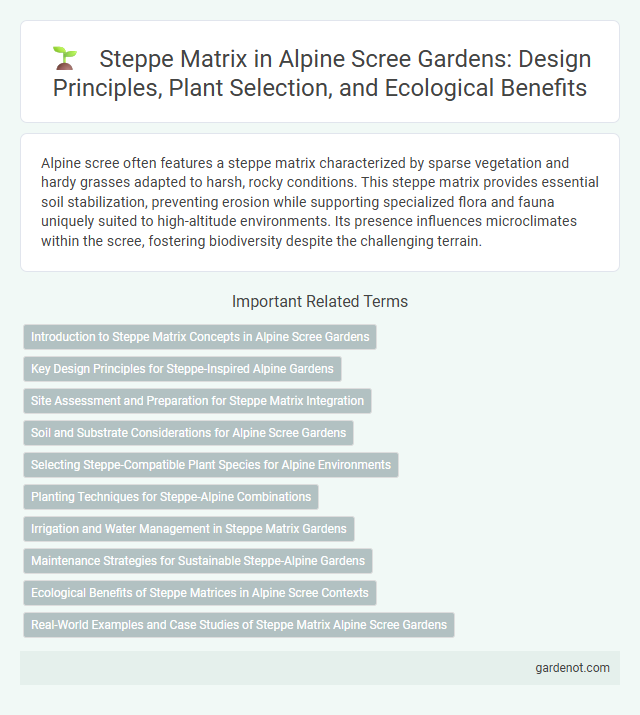 Steppe Matrix in Alpine Scree Gardens: Design Principles, Plant Selection, and Ecological Benefits