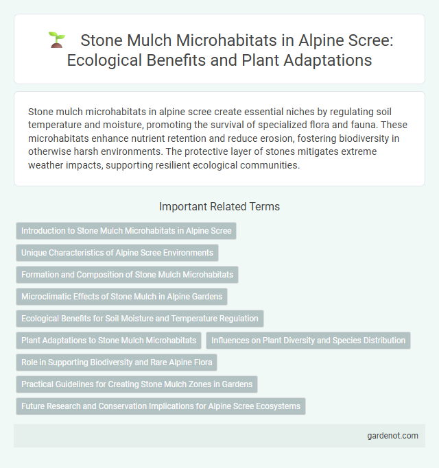 Stone Mulch Microhabitats in Alpine Scree: Ecological Benefits and Plant Adaptations