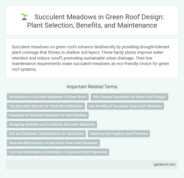 Succulent Meadows in Green Roof Design: Plant Selection, Benefits, and Maintenance
