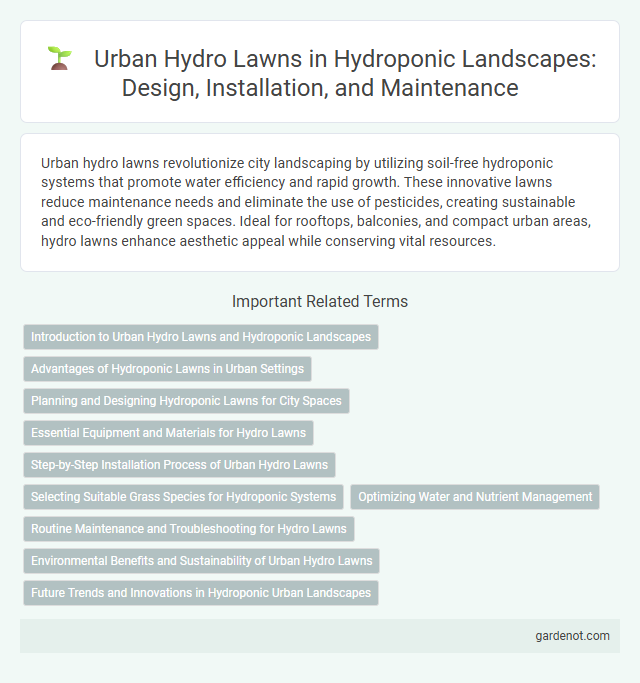 Urban Hydro Lawns in Hydroponic Landscapes: Design, Installation, and Maintenance