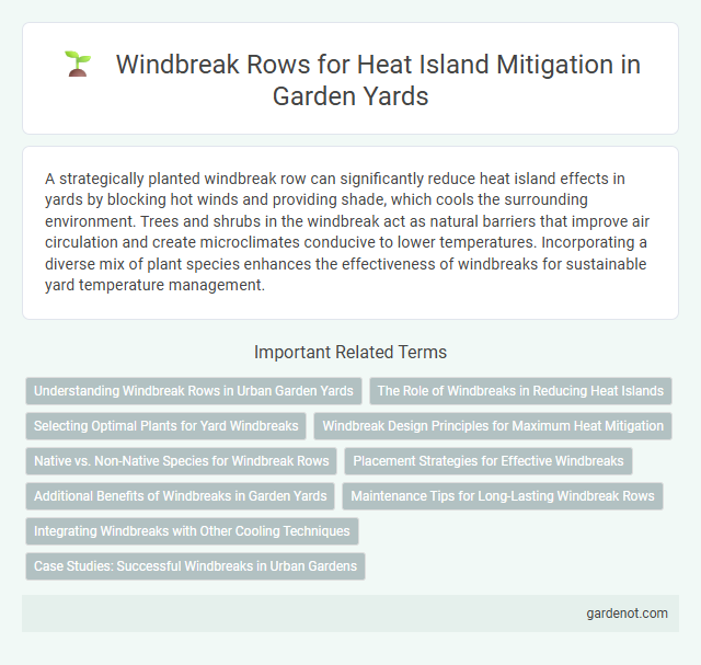 Windbreak Rows for Heat Island Mitigation in Garden Yards