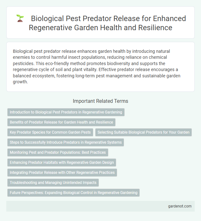 Biological Pest Predator Release for Enhanced Regenerative Garden Health and Resilience