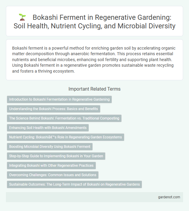 Bokashi Ferment in Regenerative Gardening: Soil Health, Nutrient Cycling, and Microbial Diversity