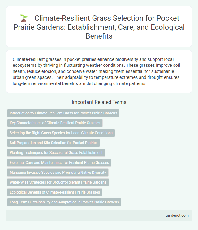 Climate-Resilient Grass Selection for Pocket Prairie Gardens: Establishment, Care, and Ecological Benefits