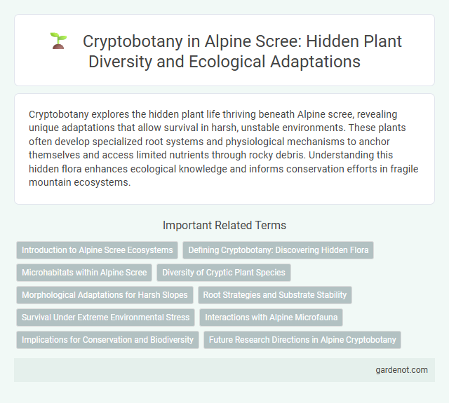 Cryptobotany in Alpine Scree: Hidden Plant Diversity and Ecological Adaptations