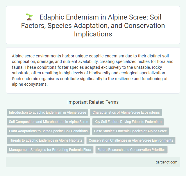 Edaphic Endemism in Alpine Scree: Soil Factors, Species Adaptation, and Conservation Implications