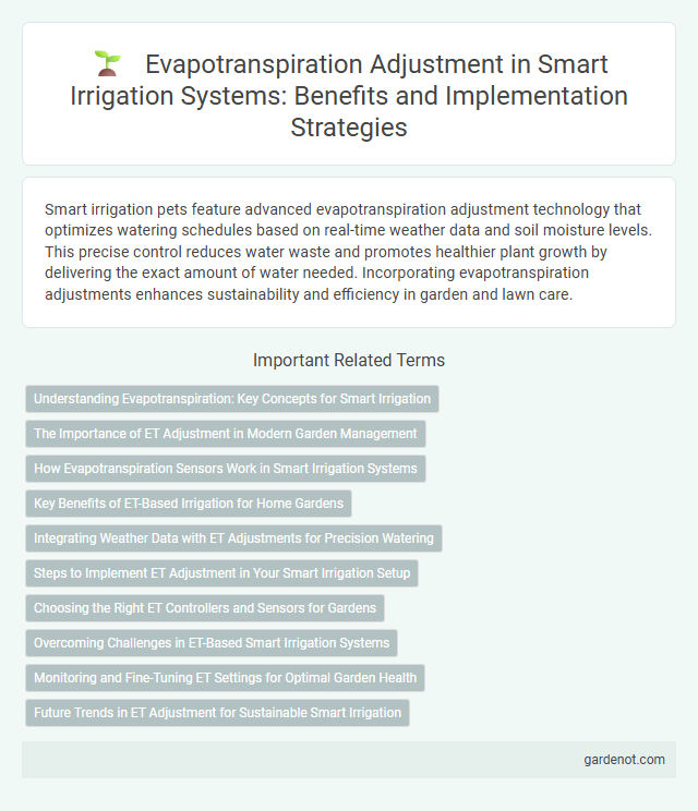Evapotranspiration Adjustment in Smart Irrigation Systems: Benefits and Implementation Strategies
