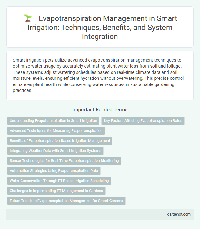 Evapotranspiration Management in Smart Irrigation: Techniques, Benefits, and System Integration
