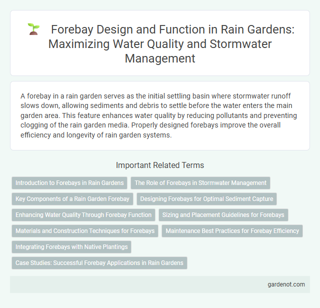 Forebay Design and Function in Rain Gardens: Maximizing Water Quality and Stormwater Management