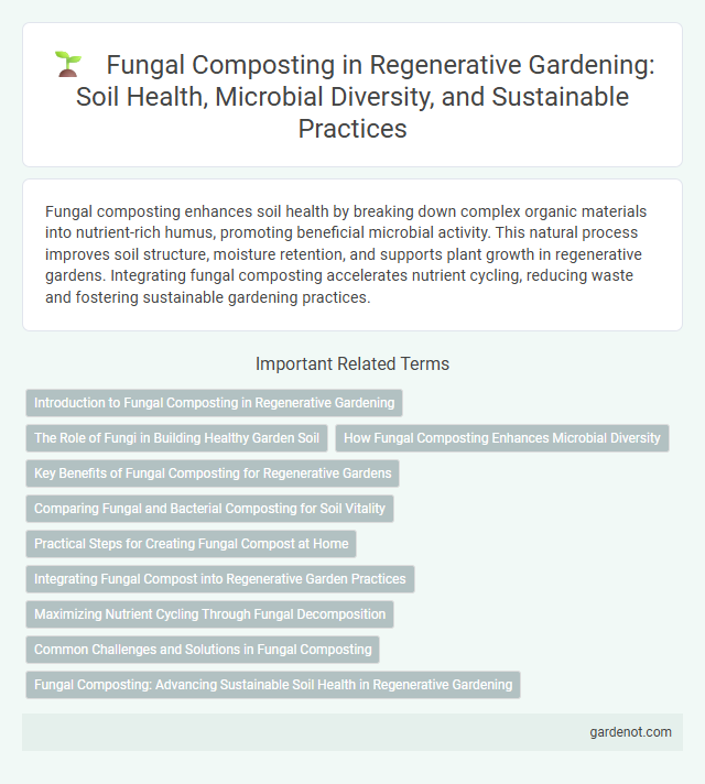 Fungal Composting in Regenerative Gardening: Soil Health, Microbial Diversity, and Sustainable Practices