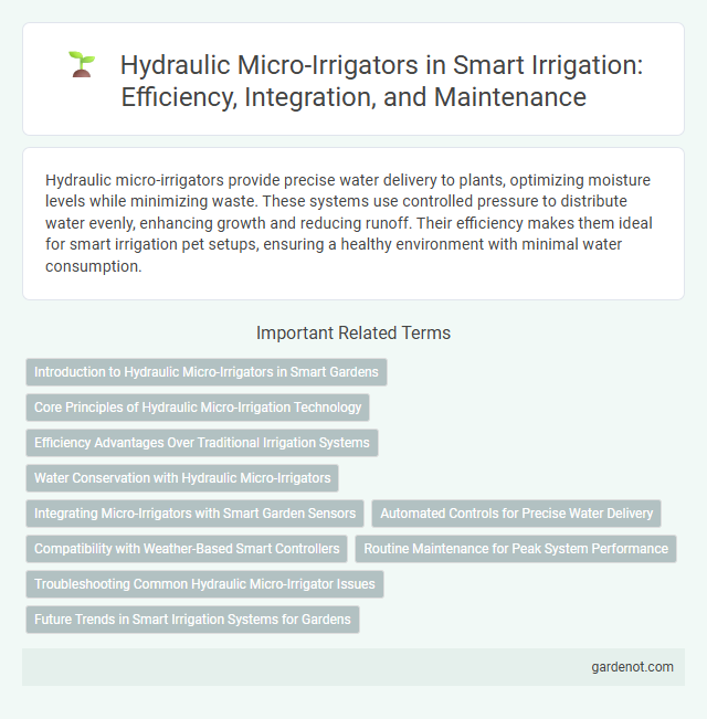 Hydraulic Micro-Irrigators in Smart Irrigation: Efficiency, Integration, and Maintenance