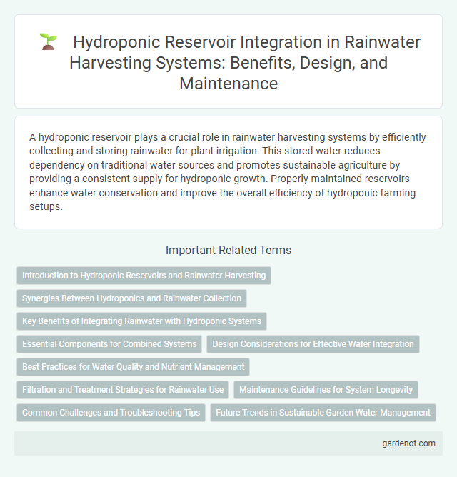 Hydroponic Reservoir Integration in Rainwater Harvesting Systems: Benefits, Design, and Maintenance