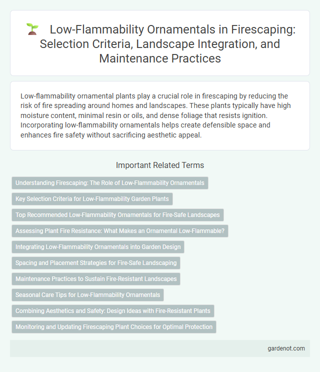 Low-Flammability Ornamentals in Firescaping: Selection Criteria, Landscape Integration, and Maintenance Practices