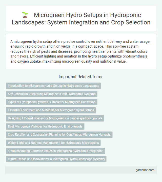 Microgreen Hydro Setups in Hydroponic Landscapes: System Integration and Crop Selection