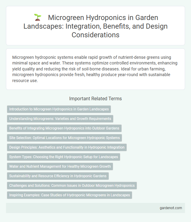 Microgreen Hydroponics in Garden Landscapes: Integration, Benefits, and Design Considerations