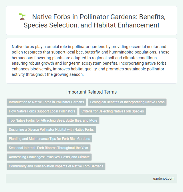 Native Forbs in Pollinator Gardens: Benefits, Species Selection, and Habitat Enhancement