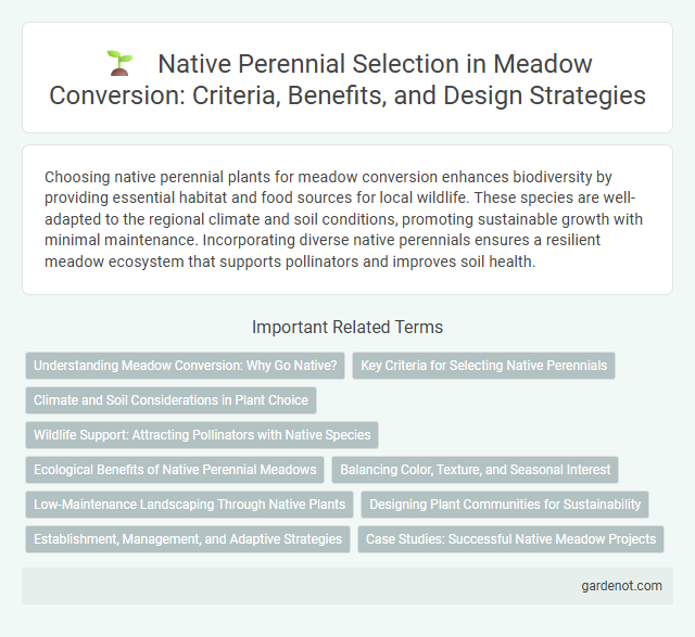 Native Perennial Selection in Meadow Conversion: Criteria, Benefits, and Design Strategies
