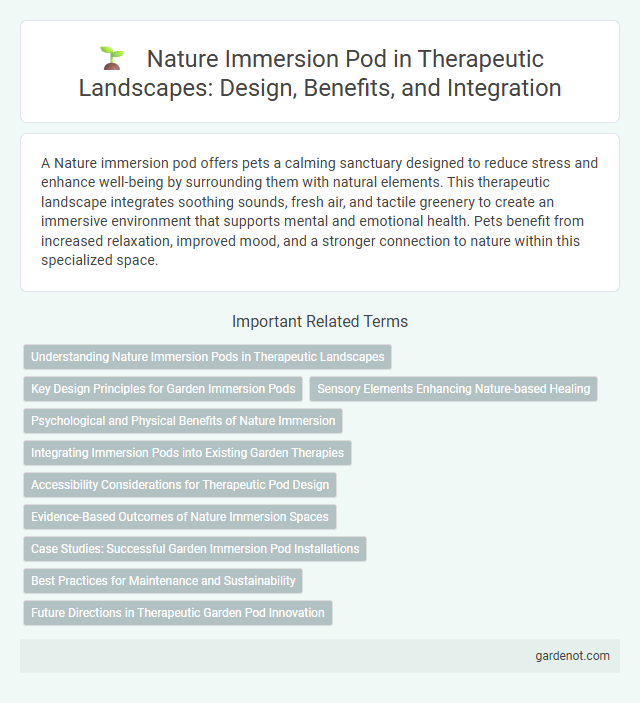 Nature Immersion Pod in Therapeutic Landscapes: Design, Benefits, and Integration
