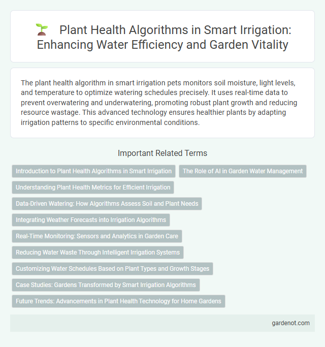 Plant Health Algorithms in Smart Irrigation: Enhancing Water Efficiency and Garden Vitality