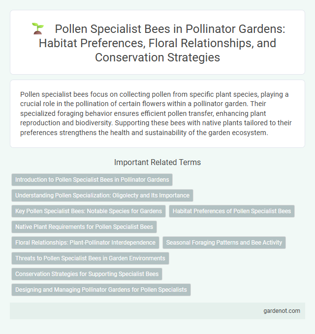 Pollen Specialist Bees in Pollinator Gardens: Habitat Preferences, Floral Relationships, and Conservation Strategies
