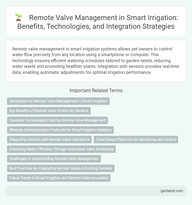 Remote Valve Management in Smart Irrigation: Benefits, Technologies, and Integration Strategies