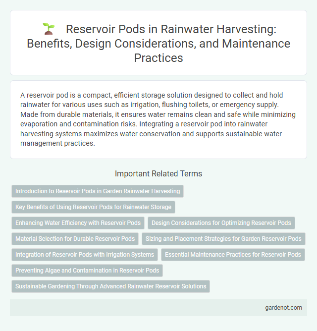 Reservoir Pods in Rainwater Harvesting: Benefits, Design Considerations, and Maintenance Practices