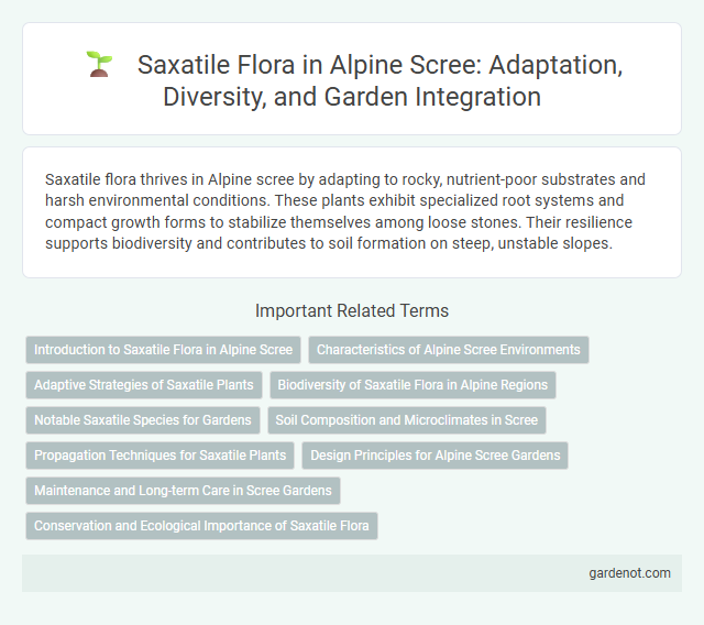 Saxatile Flora in Alpine Scree: Adaptation, Diversity, and Garden Integration