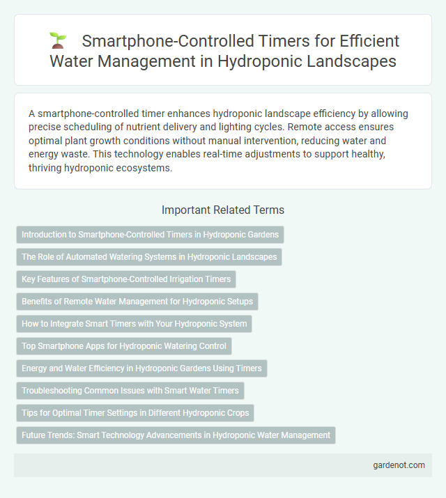 Smartphone-Controlled Timers for Efficient Water Management in Hydroponic Landscapes