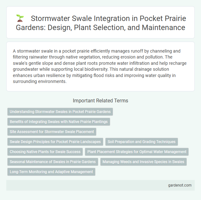 Stormwater Swale Integration in Pocket Prairie Gardens: Design, Plant Selection, and Maintenance