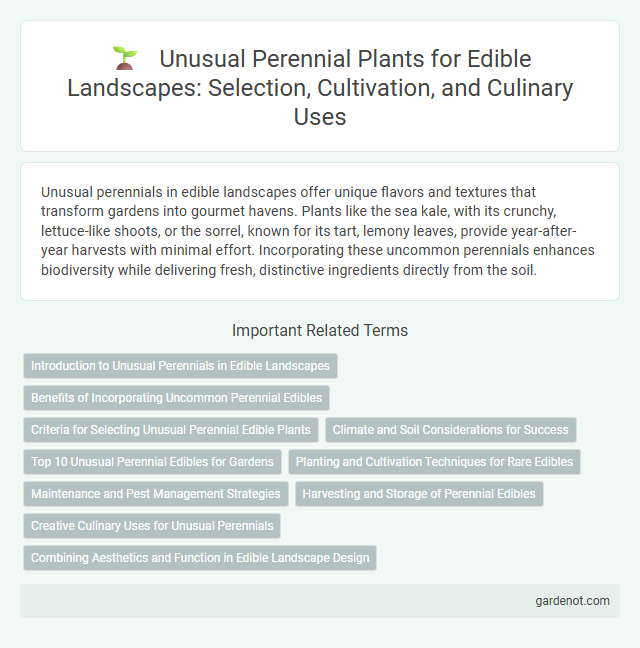 Unusual Perennial Plants for Edible Landscapes: Selection, Cultivation, and Culinary Uses