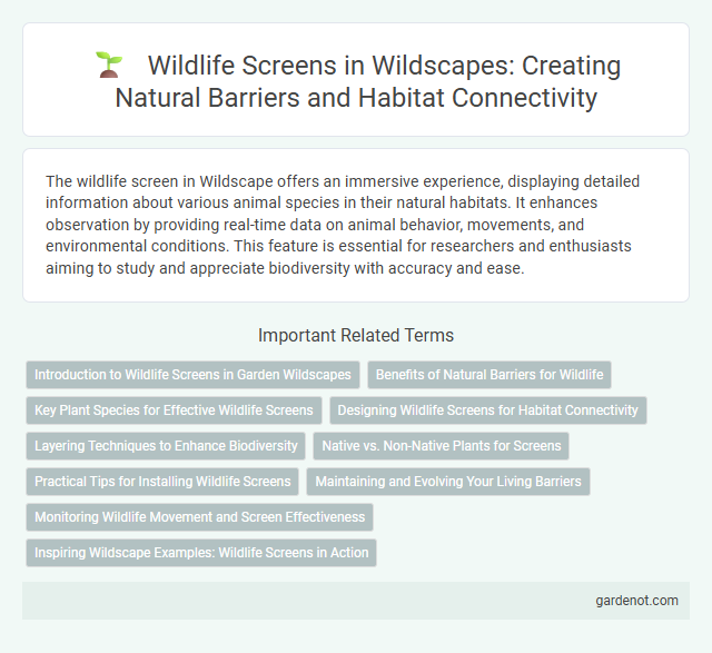 Wildlife Screens in Wildscapes: Creating Natural Barriers and Habitat Connectivity