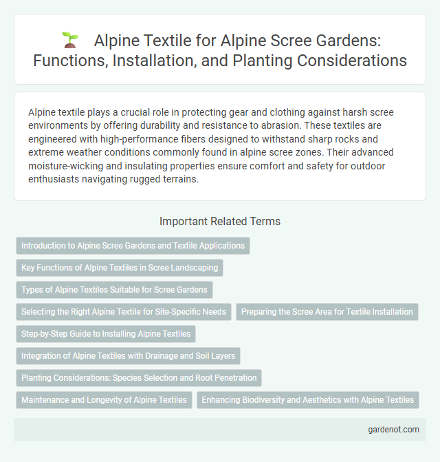 Alpine Textile for Alpine Scree Gardens: Functions, Installation, and Planting Considerations
