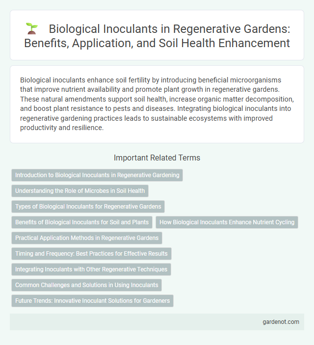 Biological Inoculants in Regenerative Gardens: Benefits, Application, and Soil Health Enhancement