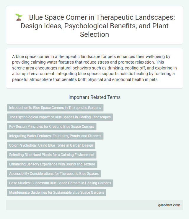Blue Space Corner in Therapeutic Landscapes: Design Ideas, Psychological Benefits, and Plant Selection