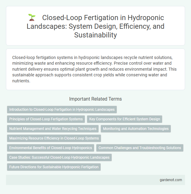 Closed-Loop Fertigation in Hydroponic Landscapes: System Design, Efficiency, and Sustainability