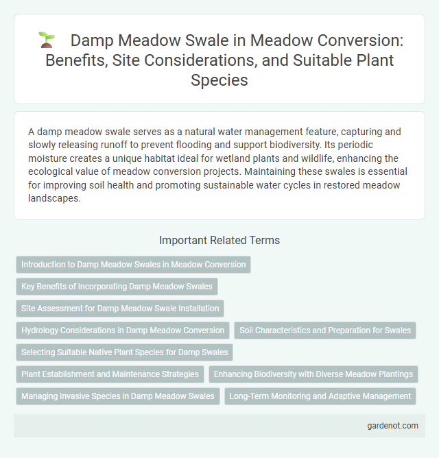 Damp Meadow Swale in Meadow Conversion: Benefits, Site Considerations, and Suitable Plant Species