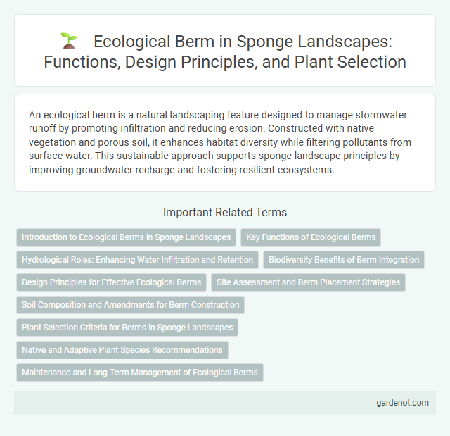 Ecological Berm in Sponge Landscapes: Functions, Design Principles, and Plant Selection