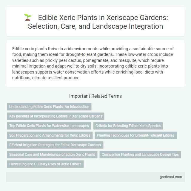 Edible Xeric Plants in Xeriscape Gardens: Selection, Care, and Landscape Integration
