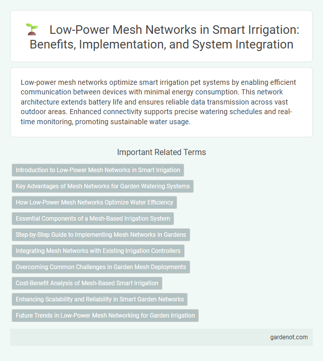 Low-Power Mesh Networks in Smart Irrigation: Benefits, Implementation, and System Integration