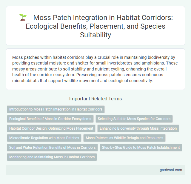 Moss Patch Integration in Habitat Corridors: Ecological Benefits, Placement, and Species Suitability