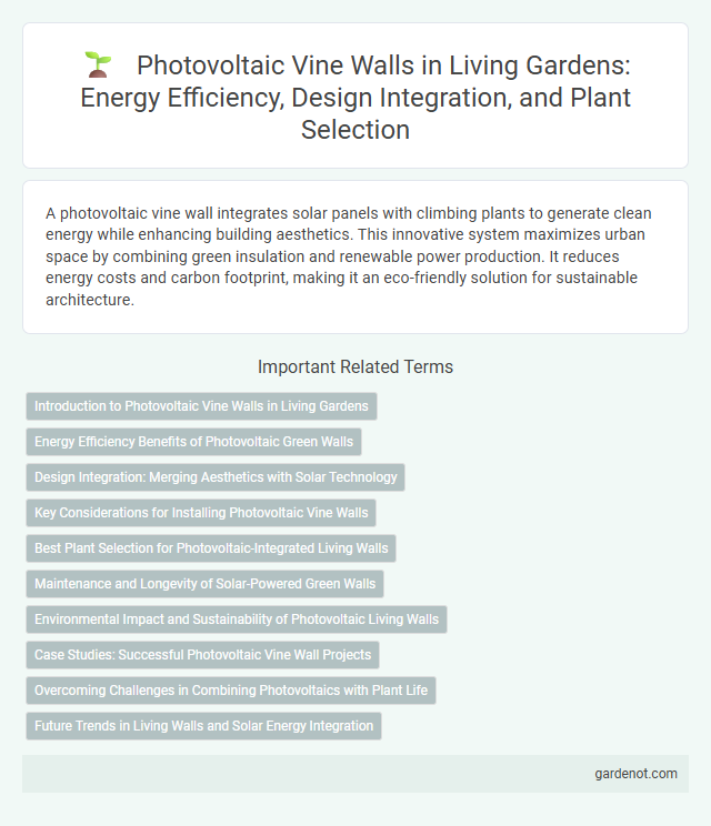 Photovoltaic Vine Walls in Living Gardens: Energy Efficiency, Design Integration, and Plant Selection